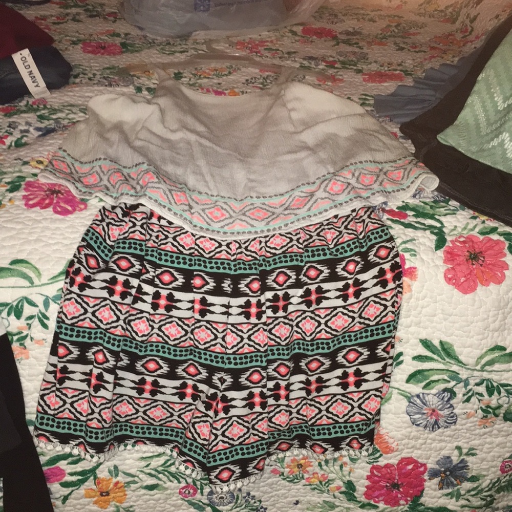 White and colorful romper